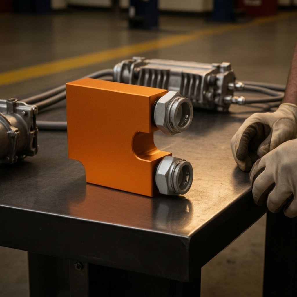 Thermal Bypass Valve Anodized Gearbox Bypass Valve Gearbox Cooler Block Straightส่งต่อ Low-Profile