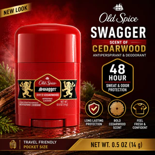 Old Spice Swagger Cedarwood Antiperspirant & Deodorant Stick 14กรัม โรลออนสติ๊ก ระงับกลิ่นกาย ลดเหงื่อ 48 ชั่วโมง ของแท้
