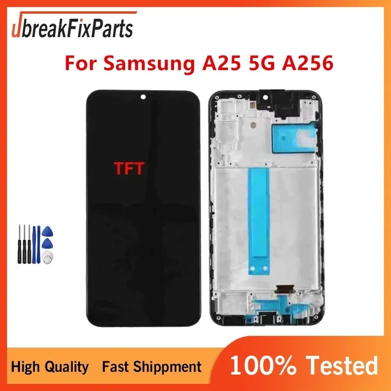 SAMSUNG 6.5 "TFTสําหรับSamsung A25 5G A256 จอแสดงผลLCD Touch Screen DigitizerสําหรับSamsung A25 A256