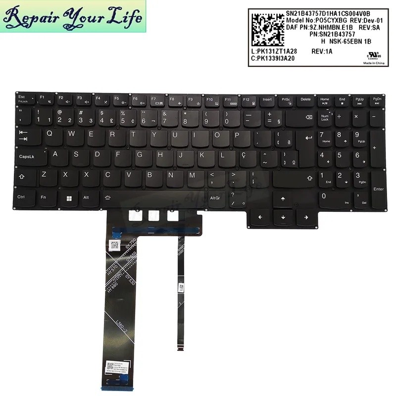 PT-BR บราซิลรัสเซีย Backlit คีย์บอร์ดสําหรับ Lenovo IdeaPad Gaming 3-15IMH05 15ARH05 15ACH GY530 GY5