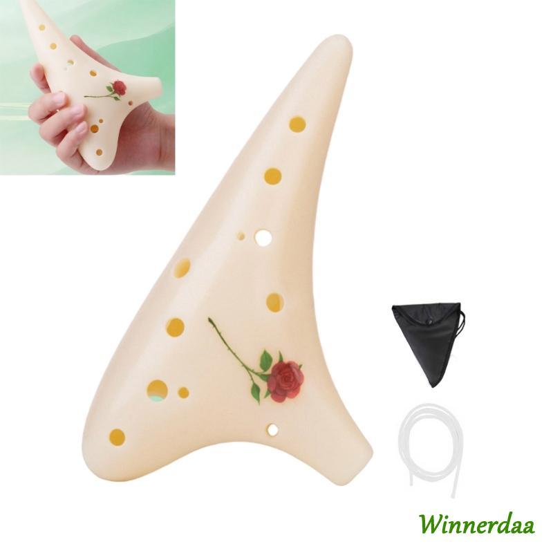 WIN Compact Resin Ocarina 12 Hole Instrument Crisp Acoustics สําหรับการเดินทางและอคคาซีน
