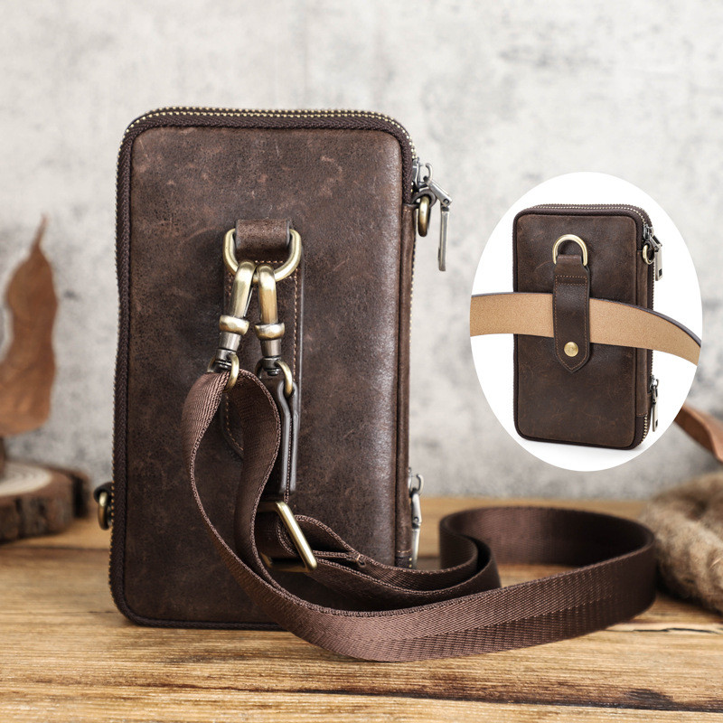 M] Black Angel ยุโรปอเมริกันอินเทรนด์ EBAY Supply กระเป๋า Messenger ผู้ชาย Crazy Horse Cowhide กระเป
