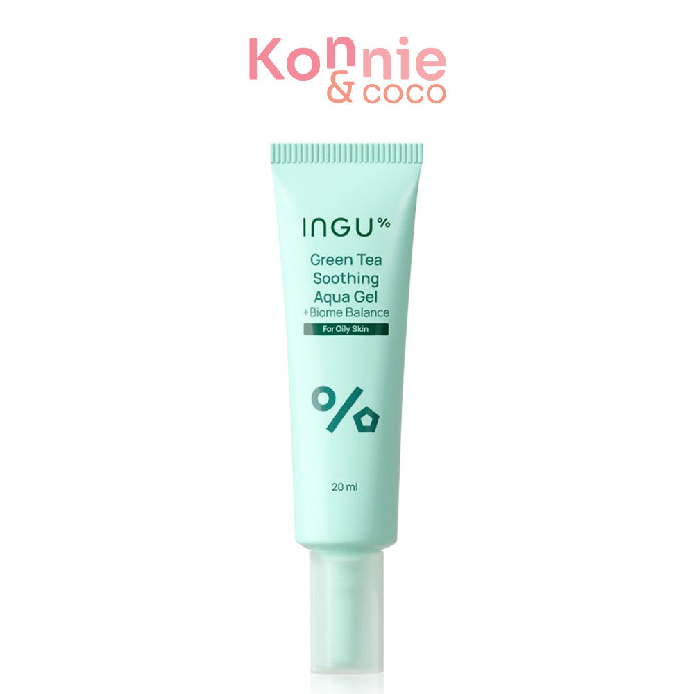 INGU Green Tea Soothing Aqua Gel + Biome Balance Travel 20ml อิงกุ มอยเจอร์ไรเซอร์เนื้อเจล.