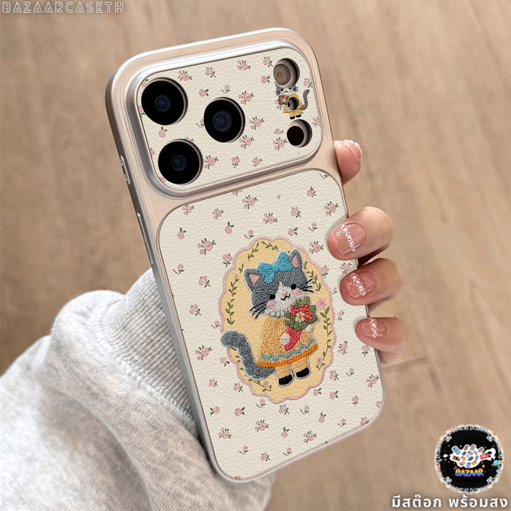 เคสของออปโป้ ของมาใหม่ ดอกไม้ แมวน่ารัก เคสนิ่มสีเงิน For OPPO A3X A5PRO A6X A53 A93S Reno15PROMAX Realme12PROPLUS 15T5G