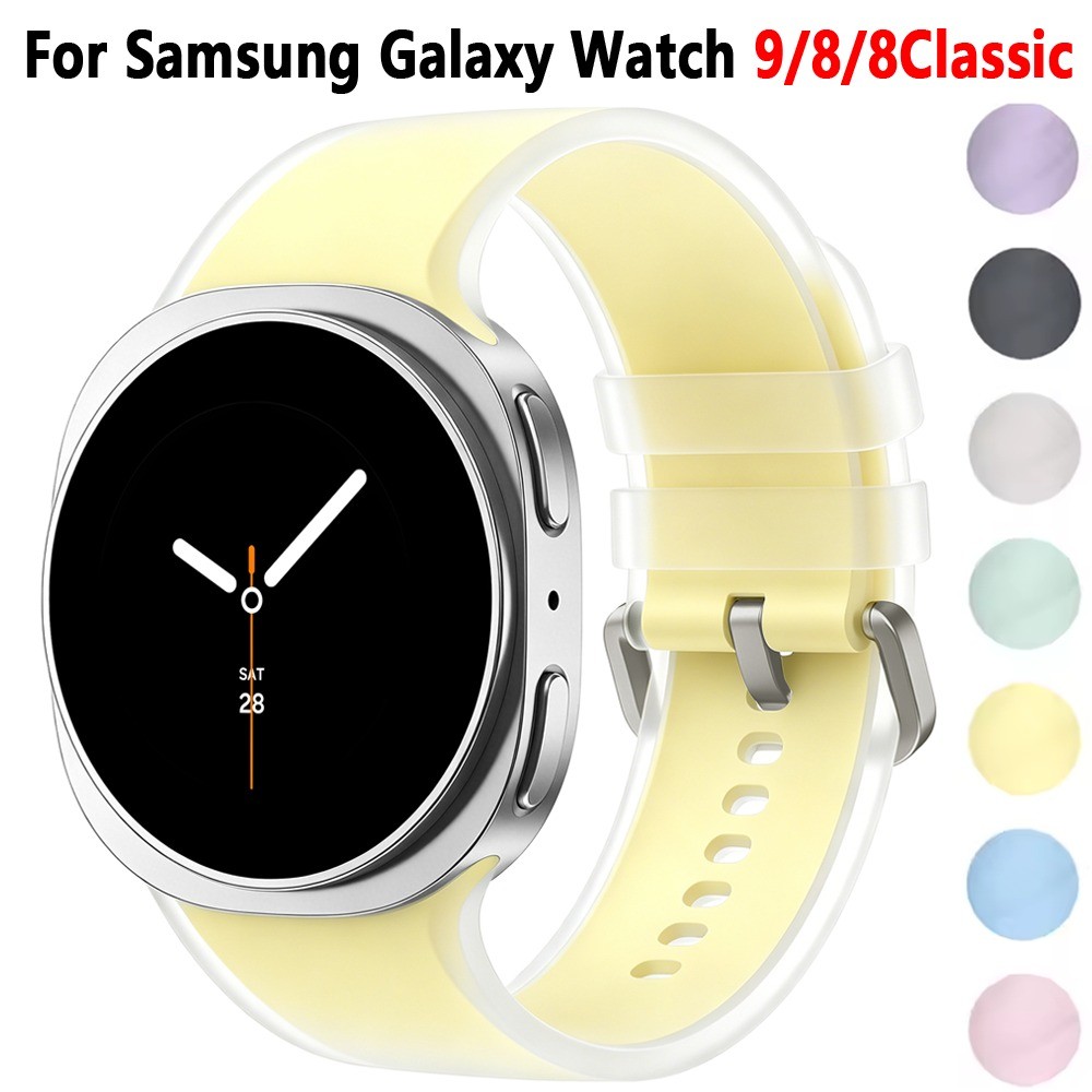 Jelly สายซิลิโคนใสสําหรับ Samsung Galaxy Watch 9 8 40 44 มม. สายกีฬาสําหรับ Galaxy Watch 8Classic