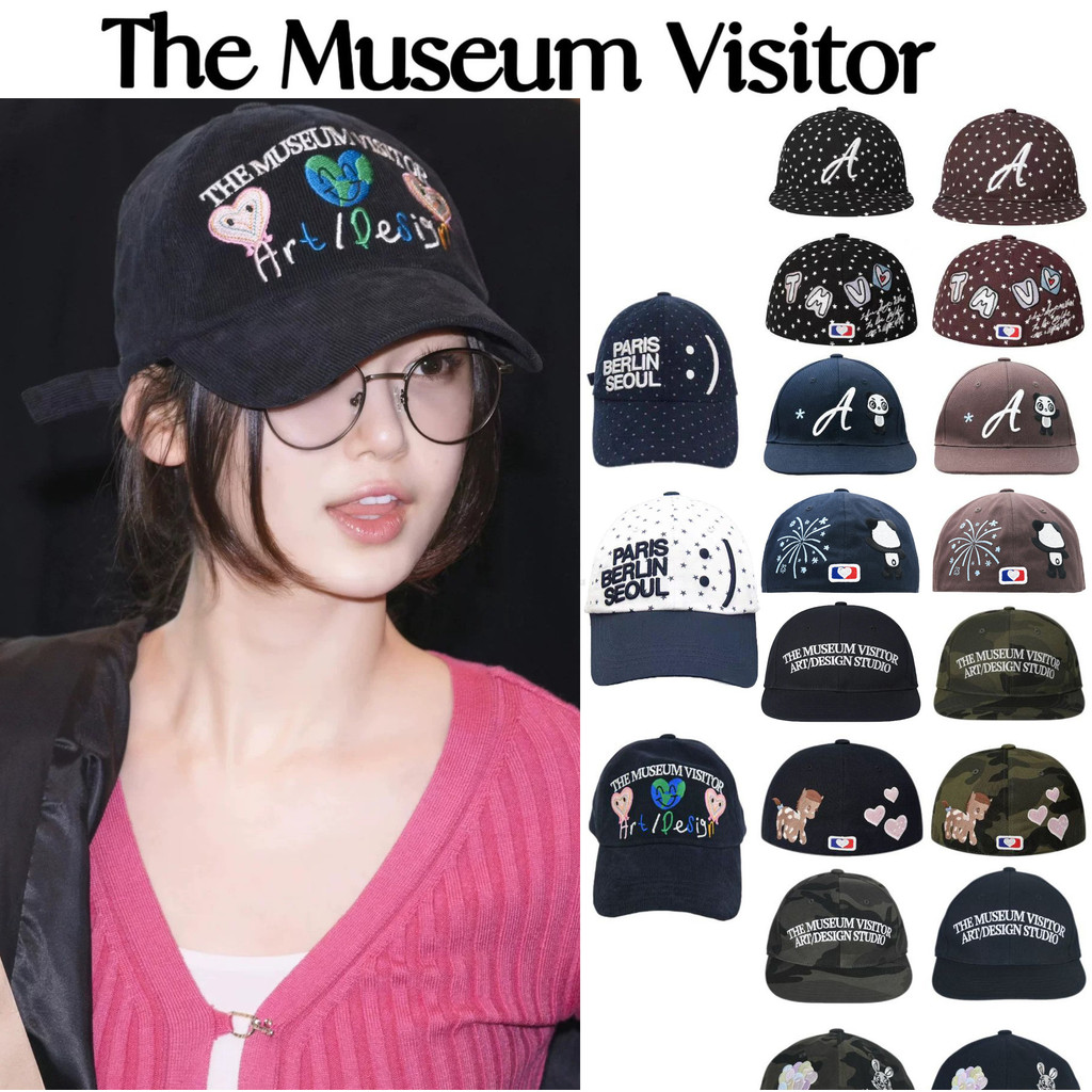 The Museum Visitor หมวกเบสบอลปักลายม้าและกระต่าย สไตล์เกาหลี หมวกแก๊ป ใส่หน้าเล็ก ปรับขนาดได้