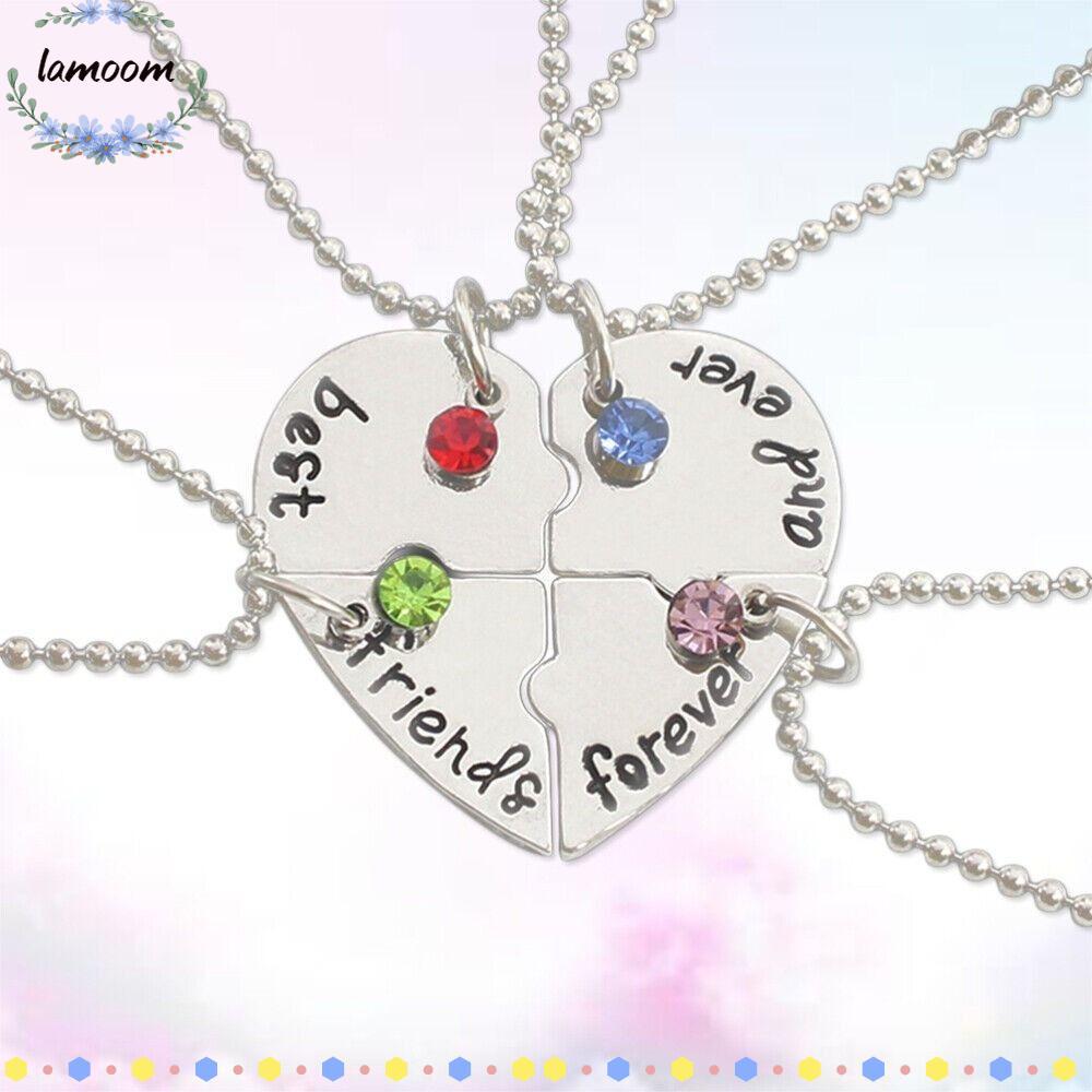 LAMOO 4 Bff Creative Love Necklace Best Friend Froever Womens Necklace