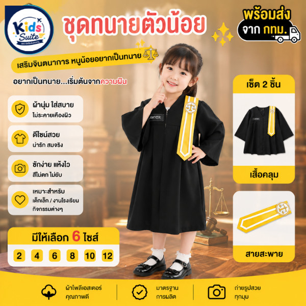 (jyd) ชุดอาชีพเด็ก ชุดทนายตัวน้อย ชุดทนายเด็ก ชุดทนายความเด็ก ชุดทนายความตัวน้อย (LAWYER)