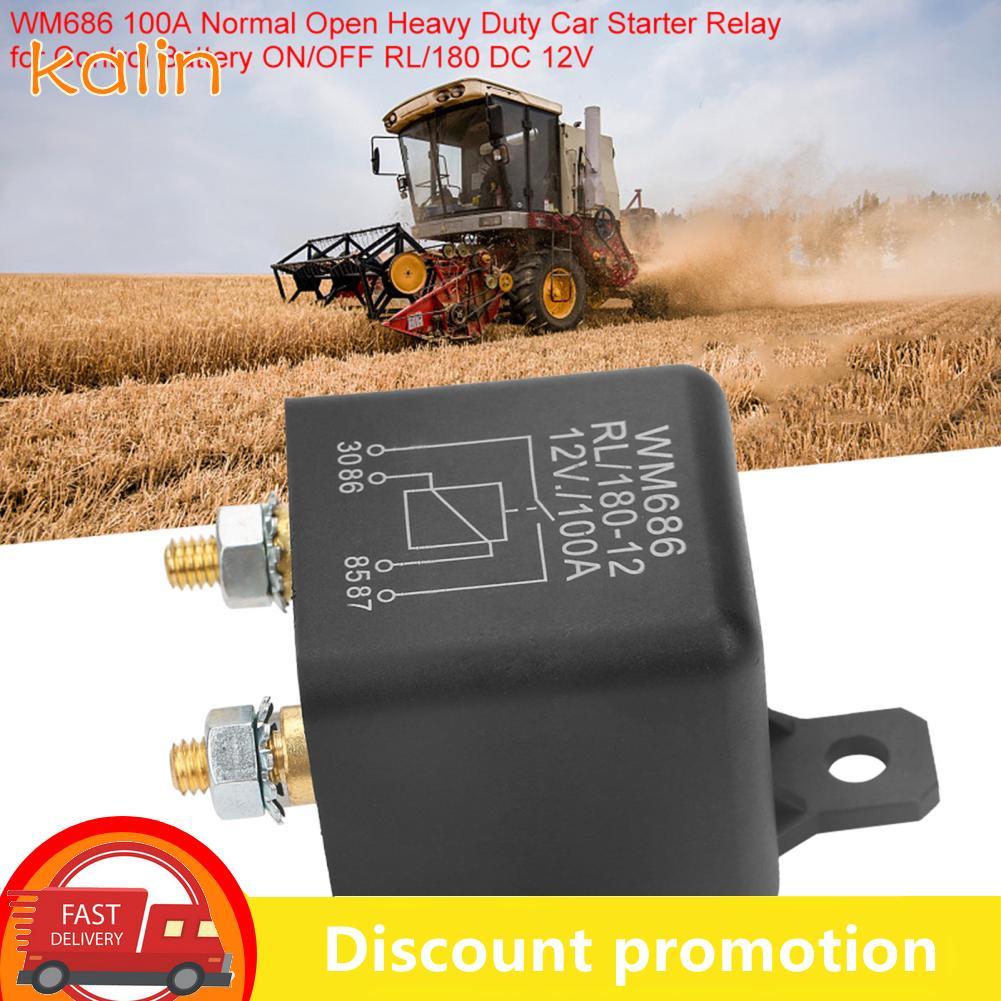 Kalin-th รถสตาร์ทรีเลย์ DC 12V 100A 2 ขา WM686 ปกติเปิดสำหรับควบคุมแบตเตอรี่บน/ของ