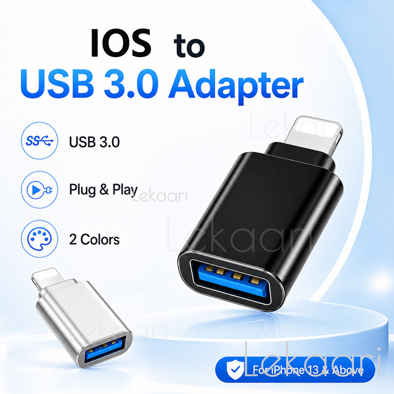 อะแดปเตอร์ OTG ios เป็น USB 3.0 หญิง Plug & Play Data Transfer Converter สําหรับ iPhone 13 14 Series