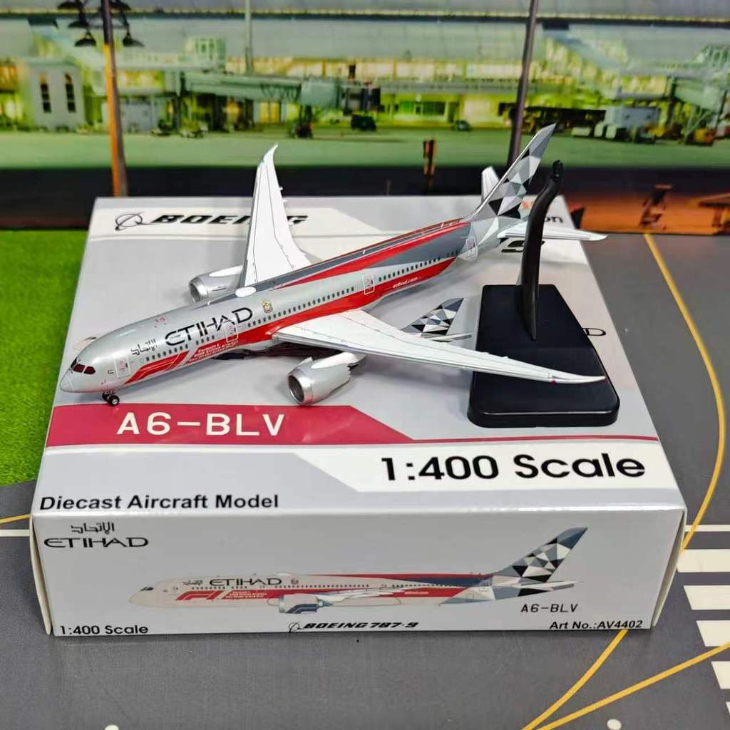 Aviation AV4402 Aviation Aviation AV4402 โบอิ้ง B787-9 A6-BLV เครื่องบินแขกรุ่น 1/400