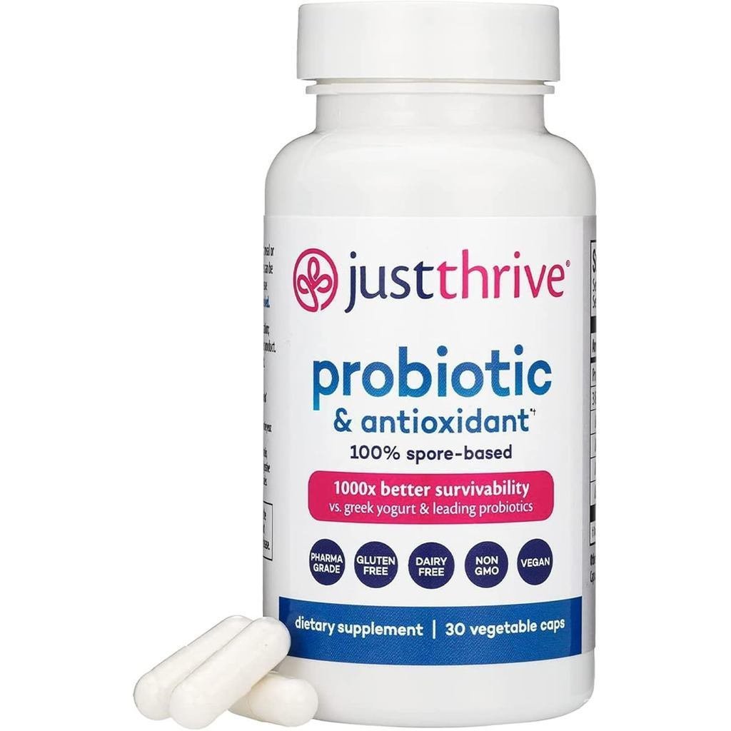 JustThriveProbiotic&Antioxidant-100%Spore-BasedDigestiveandImmuneSupport-GlutenFree,30Caps I8II