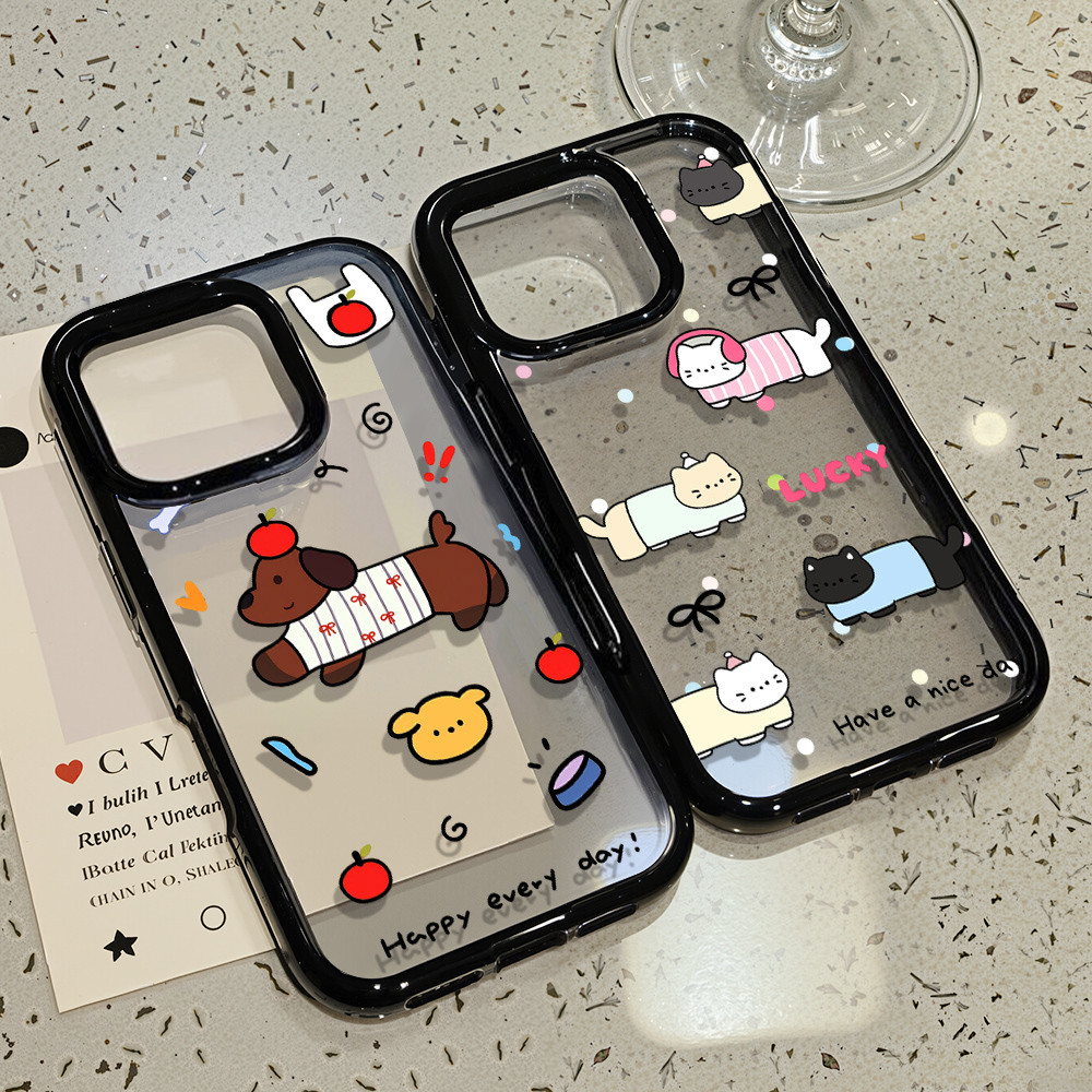 อะคริลิคโปร่งใส Hard เคส For iPhone 11 13 15 17 16 14 12 Pro Max Air เคสไอโฟน11 การ์ตูน น่ารัก เคสใสไอโฟ กันกระแทก