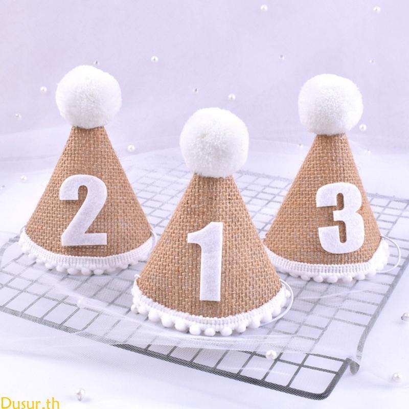 Dusur วันเกิด Party Crown หมวกสําหรับทารก 0-3Y Party Headbands วันเกิดหมวกหมวกสําหรับเด็กวัยหัดเดินส
