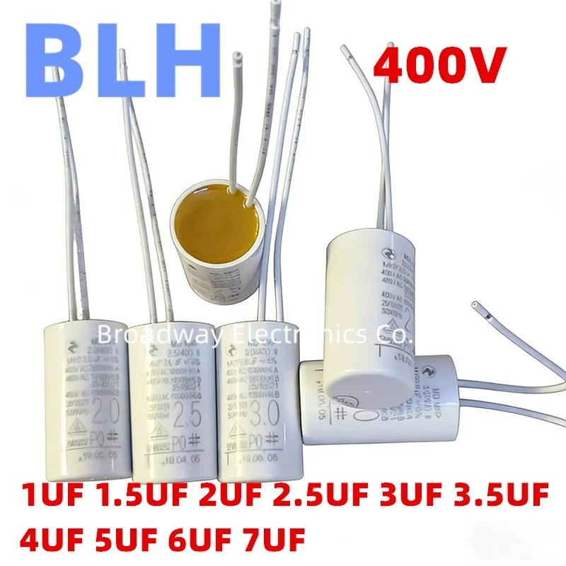 มอเตอร์วิ่งตัวเก็บประจุ MD MKP 400VAC 400V 1.5UF 2UF 2.5UF 3UF 3.5UF 4UF 5UF 6UF 7UF