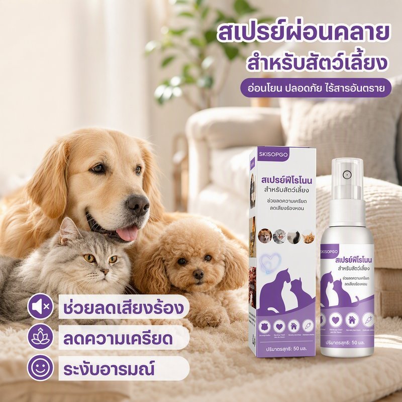 สเปรย์ฟีโรโมนสัตว์เลี้ยง สเปรย์แมวติดสัด สเปรย์สุนัขติดสัด ดูแลช่วงติดสัด กลิ่นอ่อน ใช้งานง่าย 50ml