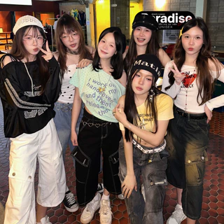 Paradise | XS-2XL | กางเกงคาโก้ 5 ส่วน ทรงคาร์โก้ ผ้ายีนส์ฟอก ดีไซน์เท่ Men - Women Unisex ใส่ได้ทั้ง ผู้ชาย และ ผู้หญิง