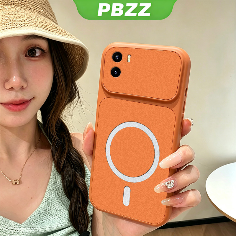 เคสสําหรับ VIVO Y15S Y15A Y01 เคสโทรศัพท์ Softcase ซิลิโคนกันกระแทกใหม่ออกแบบความงามแม่เหล็กน่ารักสีส้มสําหรับสาว KNBS01