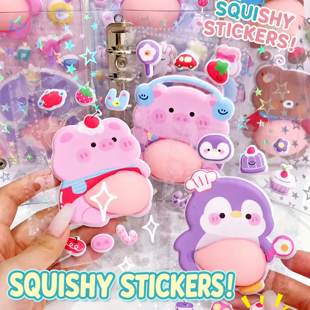 สติ๊กเกอร์โฟมสกุชชี่เนื้อนุ่ม 3 มิติ | ดีไซน์พุงสัตว์น่ารัก | DIY Scrapbooking Decor สติกเกอร์แยกห่อของขวัญสําหรับเด็กเครื่องเขียนของขวัญ