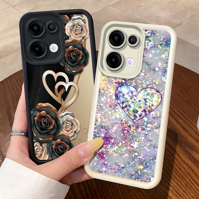 ปลอกสําหรับ OPPO Reno 13 5G/Reno13 Pro 5G กรณีที่สวยงามบรรยากาศชายหญิงรูปแบบ Matte Soft ซิลิโคน Anti