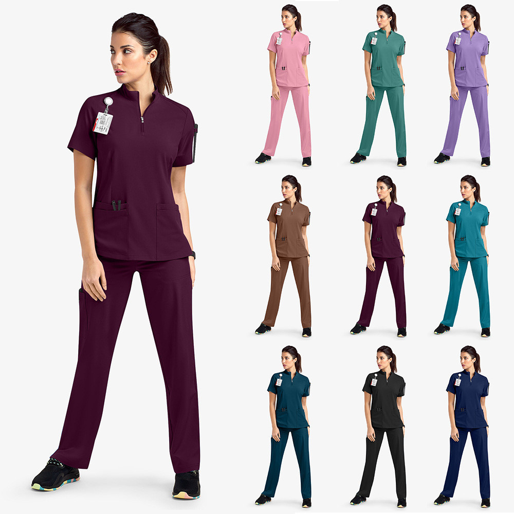 Niaahinn [เสื้อ+กางเกง] ชุดขัดใหม่ Unisex ผู้ชายและผู้หญิง Quick-Drying เสื้อยืดผ่าตัดเสื้อผ้าช่องปากพยาบาลหมอผ้าทํางานสัตว์เลี้ยงโรงพยาบาลผ้าทํางาน