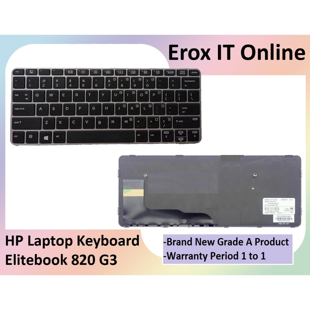 H Elitebook 725 G3 G4 820 G3 G4 828 G3 6037B0113601 826630-001 826630-B31 แป้นพิมพ์แล็ปท็อป US