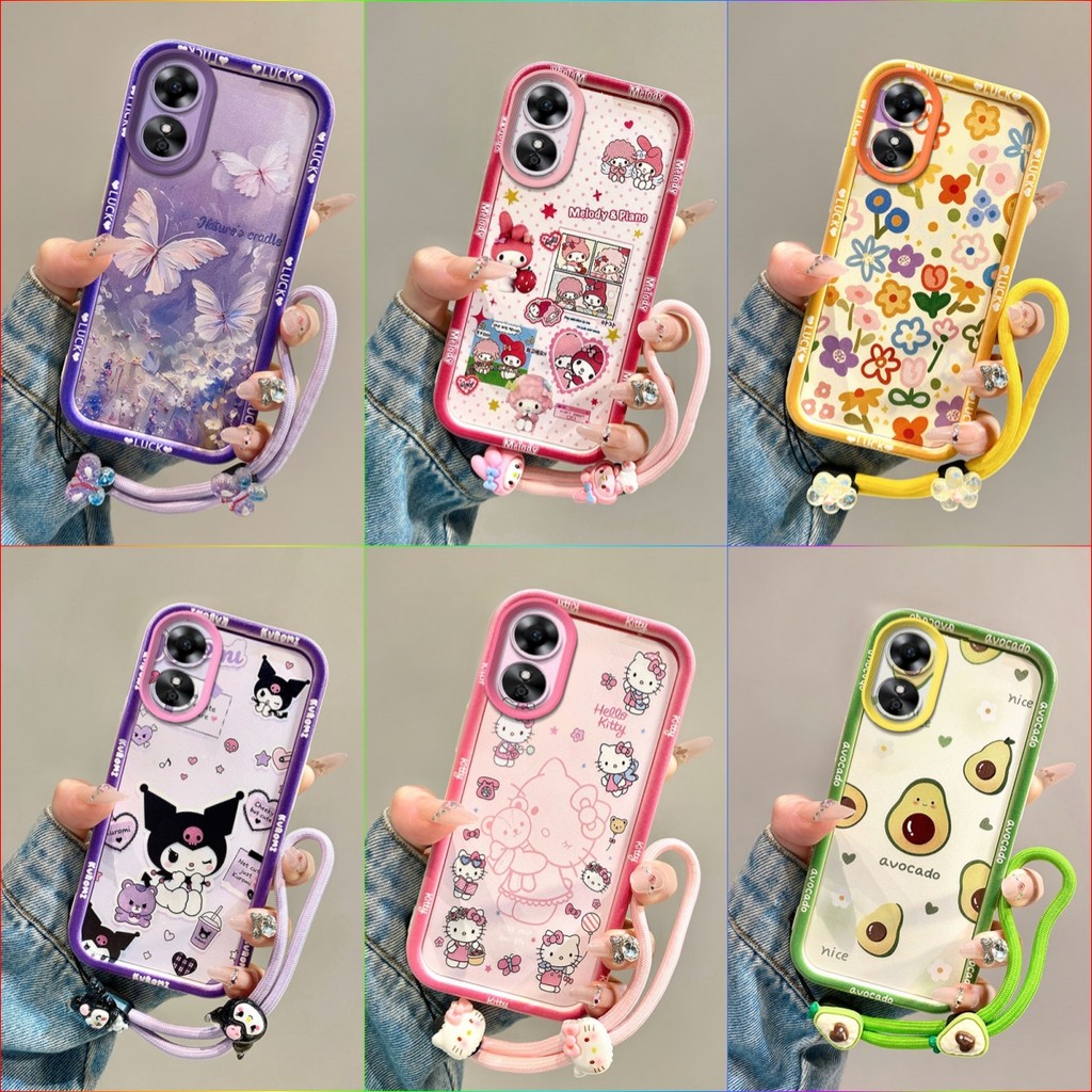 เคสสําหรับ OPPO A17, A17k เคสโทรศัพท์ซิลิโคนอ่อนนุ่มพิมพ์การ์ตูนน่ารัก