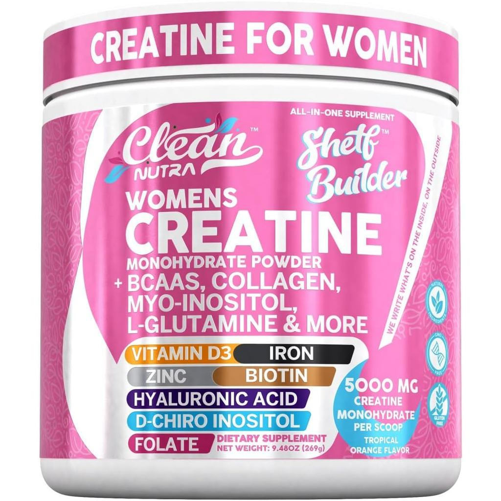 ครีเอทีนสําหรับผู้หญิง|CreatineMonohydrate+BCAAPowderMyo-InositolคอลลาเจนBiotinHyaluronicAcidFolitVi