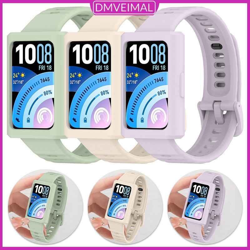 สายรัดซิลิโคนอ่อน for Huawei Band 11/11 Pro สายพานยางกีฬา สายรัดข้อมือป้องกันหน้าจอ อุปกรณ์เสริมฝากกันชน