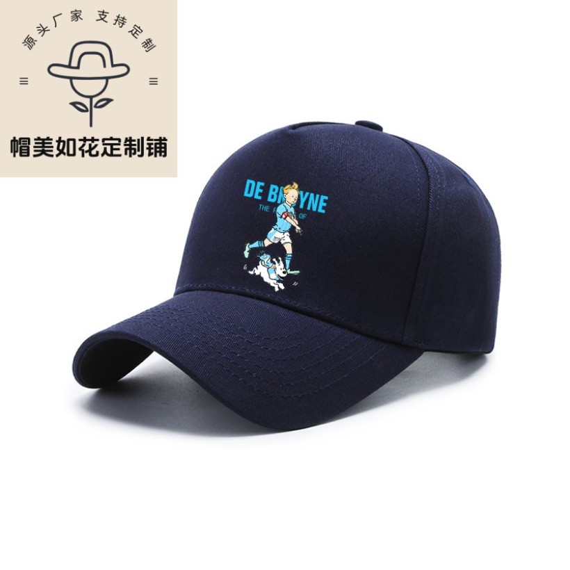 ขายร้อน Manchester City Club De Bruyne ร่วมกับ Tintin Adventure themed หมวกพัดลมพิมพ์สําหรับทั้งชายแ