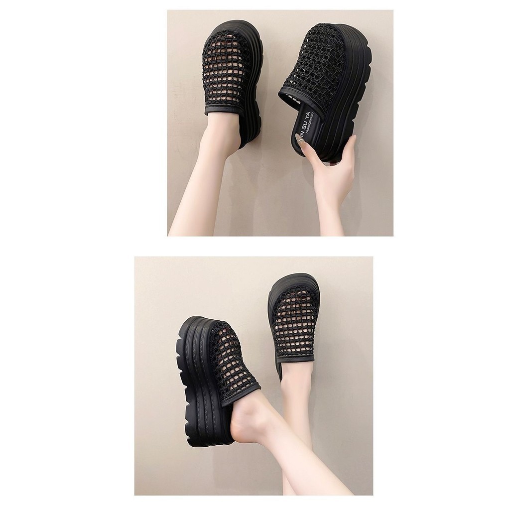 แหอวน Hollow Baotou รองเท้าแตะพื้นหนา