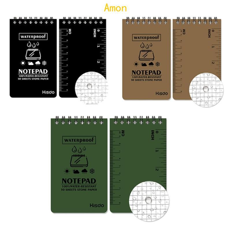 Amon Stone Paper กันน้ํา Spiral Notebooks Notepad Pocket Notebook All-Weather Memos Blank Paper Note