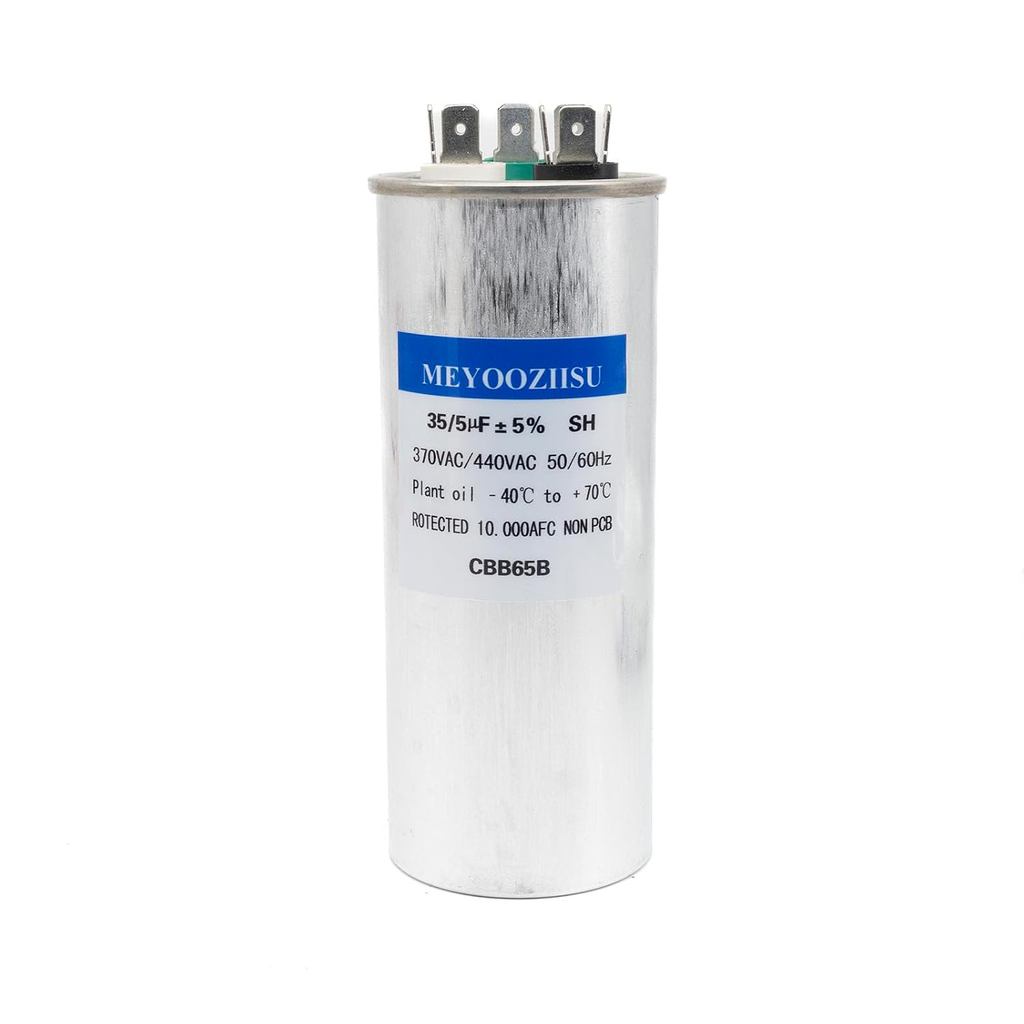 35+5 uF 35/5 MFD ±5% 370V/440V AC CBB65 Dual Run Circular Start Capacitor สําหรับมอเตอร์ AC, พัดลม, 