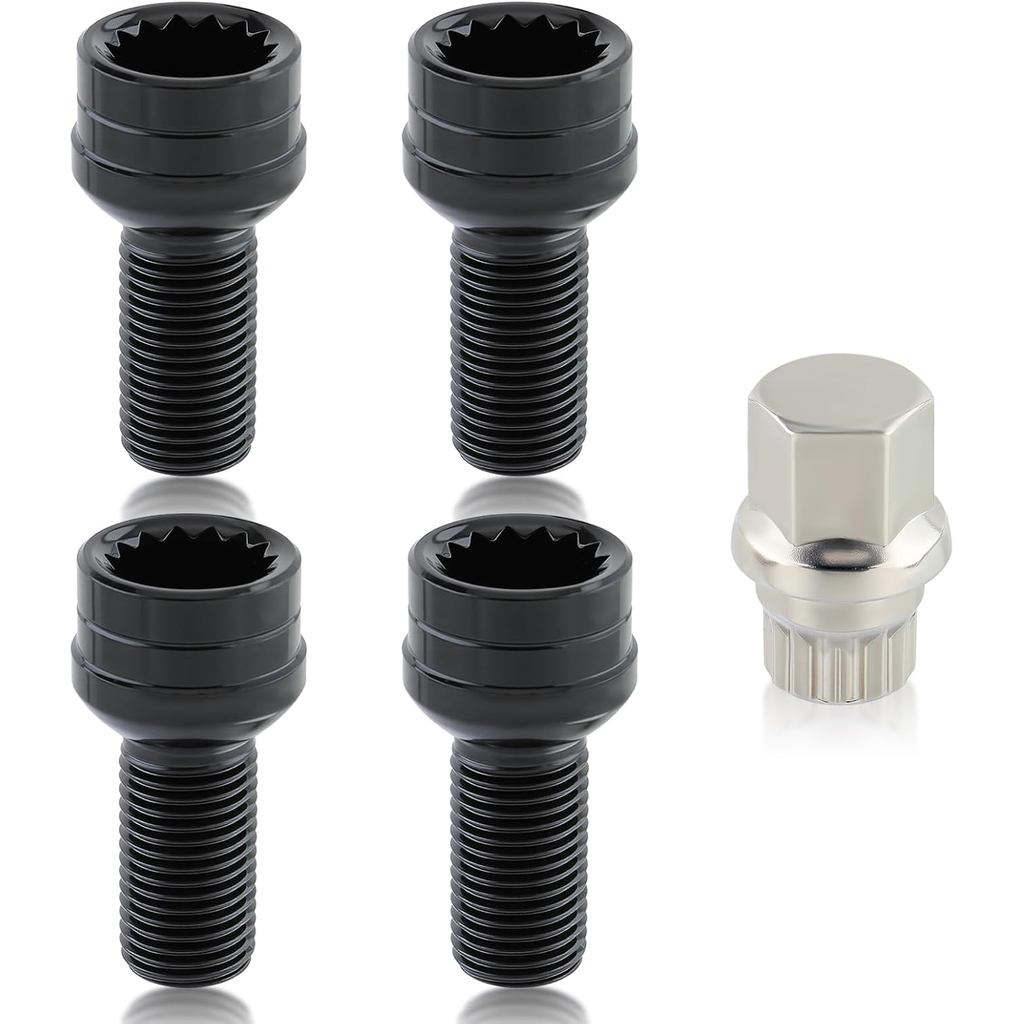 ออโต้เคย์ 8D0601139F M14 x 1.5 Antitheft ล้อสลักเกลียวล็อค Lug Nut Fit สําหรับ Audi A1 A3 A4 A5 A6 A