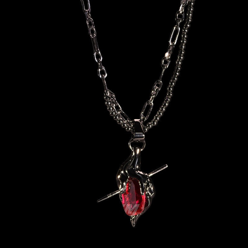 <รักและอวกาศลึก> Qin Ches heart-piercingสร้อยคอจี้อะนิเมะสินค้าเกม 2D clavicle chain วันเกิด G2LT