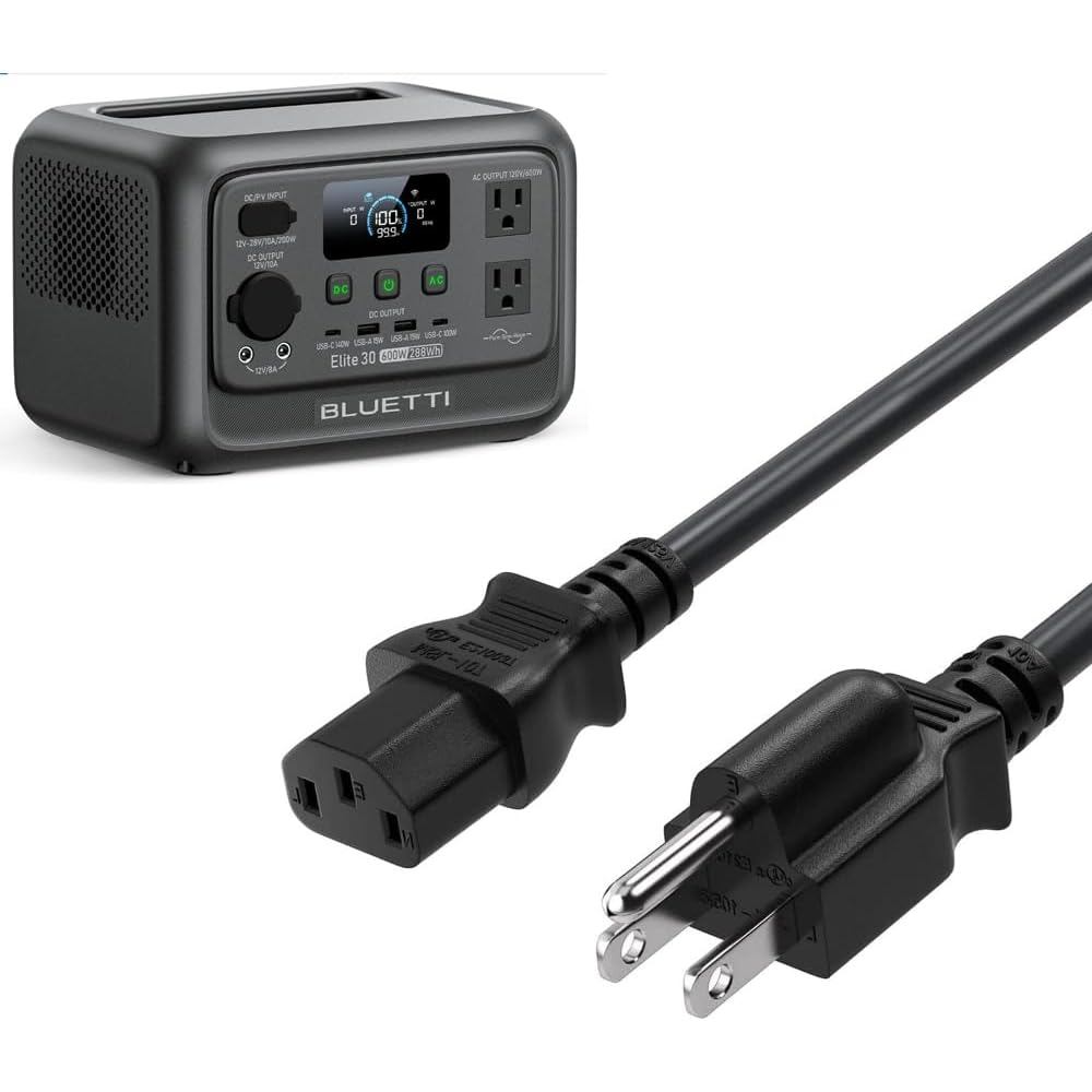 10FT 3M 14AWG Power Station Charger AC สําหรับ Jackery Explorer 2000/1500/1000 Pro,EF ECOFLOW Delta 