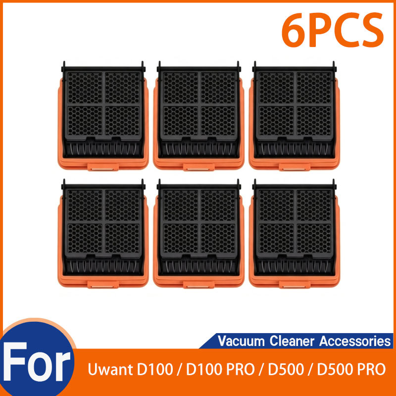 สําหรับ Uwant D100 / D100 PRO / D500 / D500 PRO เครื่องดูดฝุ่นอะไหล่ (ตัวกรอง 6 ชิ้น)