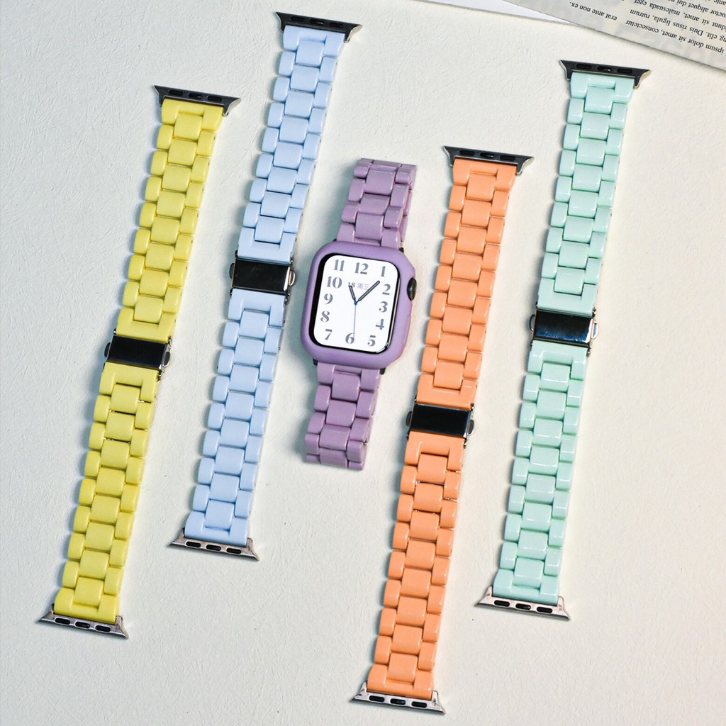 สายเรซิ่นอะคริลิคสําหรับ Apple Watch Ultra/SE 3 2 Series 11 10 9 8 7 6 IWatch 49 46 45 44 42 41 40 3