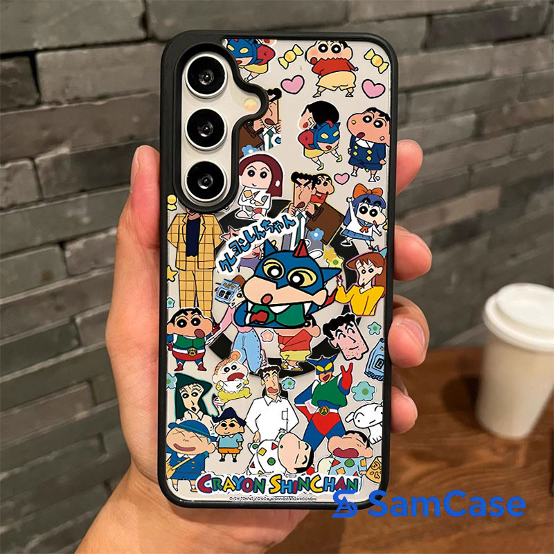เคสซัมซุง ลายชินจัง ครอบครัว น่ารัก เคสแม่เหล็ก กันกระแทก สำหรับ Samsung A06 A07 A15 A16 A17 A26 A35 A36 A55 A56 5G