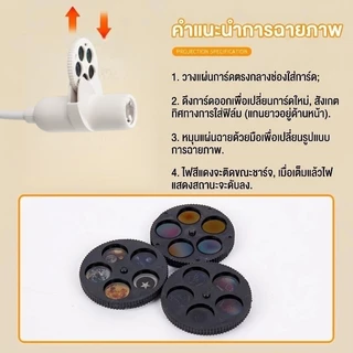 โคมไฟโปรเจคเตอร์ท้องฟ้า 15 รูปแบบเปลี่ยนได้ หมุนได้360° พกพาได้ โคมไฟLED สำหรับห้องนอน สร้างบรรยากาศ