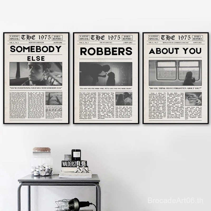 1975 Retro หนังสือพิมพ์ศิลปะพิมพ์ Robbers โปสเตอร์ Somebody Else คําคมผ้าใบภาพวาดห้องนั่งเล่นภาพผนัง
