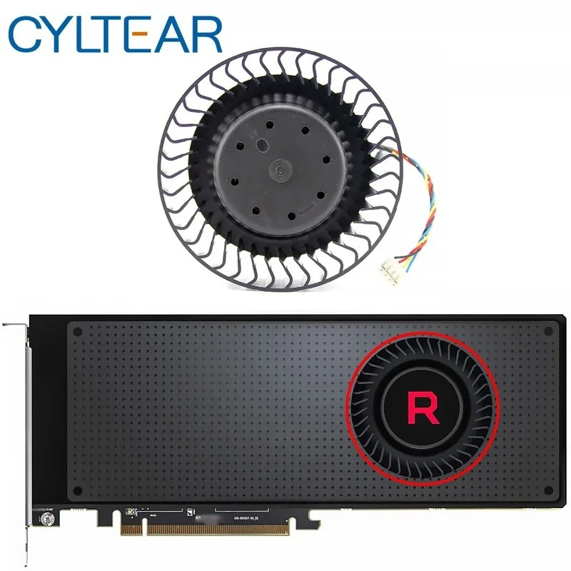 BFB1012SHA01 BV5 RX VEGA56 VEGA64 Cooler พัดลมสําหรับ AMD XFX Radeon RX VEGA 64 56 SILVER กราฟิกการ์