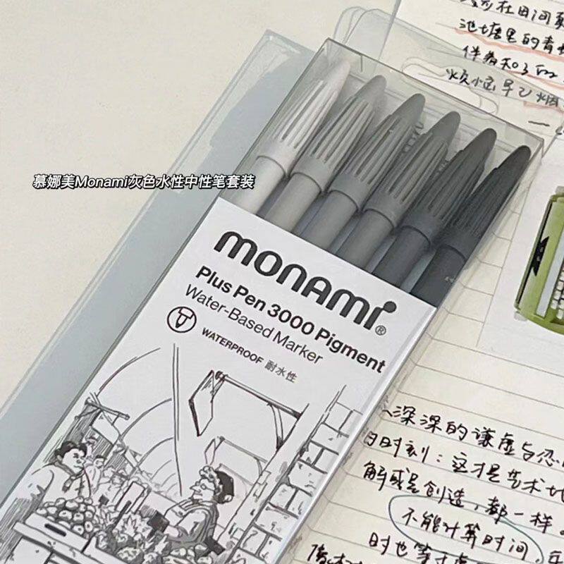เกาหลีเกาหลี Monami/Monami ปากกาน้ําสีดําปากกาสีดําสีเทา ins Cool สไตล์ Hook Line ปากกาเส้นใยปากกาสํ