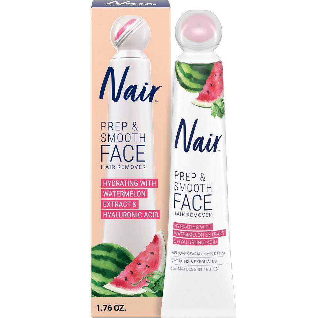 NAIR Prep & Smooth Face Exfoliating Depilatory Cream สําหรับผู้หญิง - กําจัดขนที่มีประสิทธิภาพสําหรั