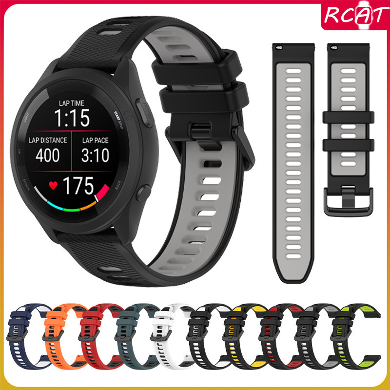 สายซิลิโคน 22มม for Garmin Forerunner 570 265 255 165 55/Vivoactive 4/Amazfit Bip 6/Huawei/Redmi Watch 5 Active/5 Lite