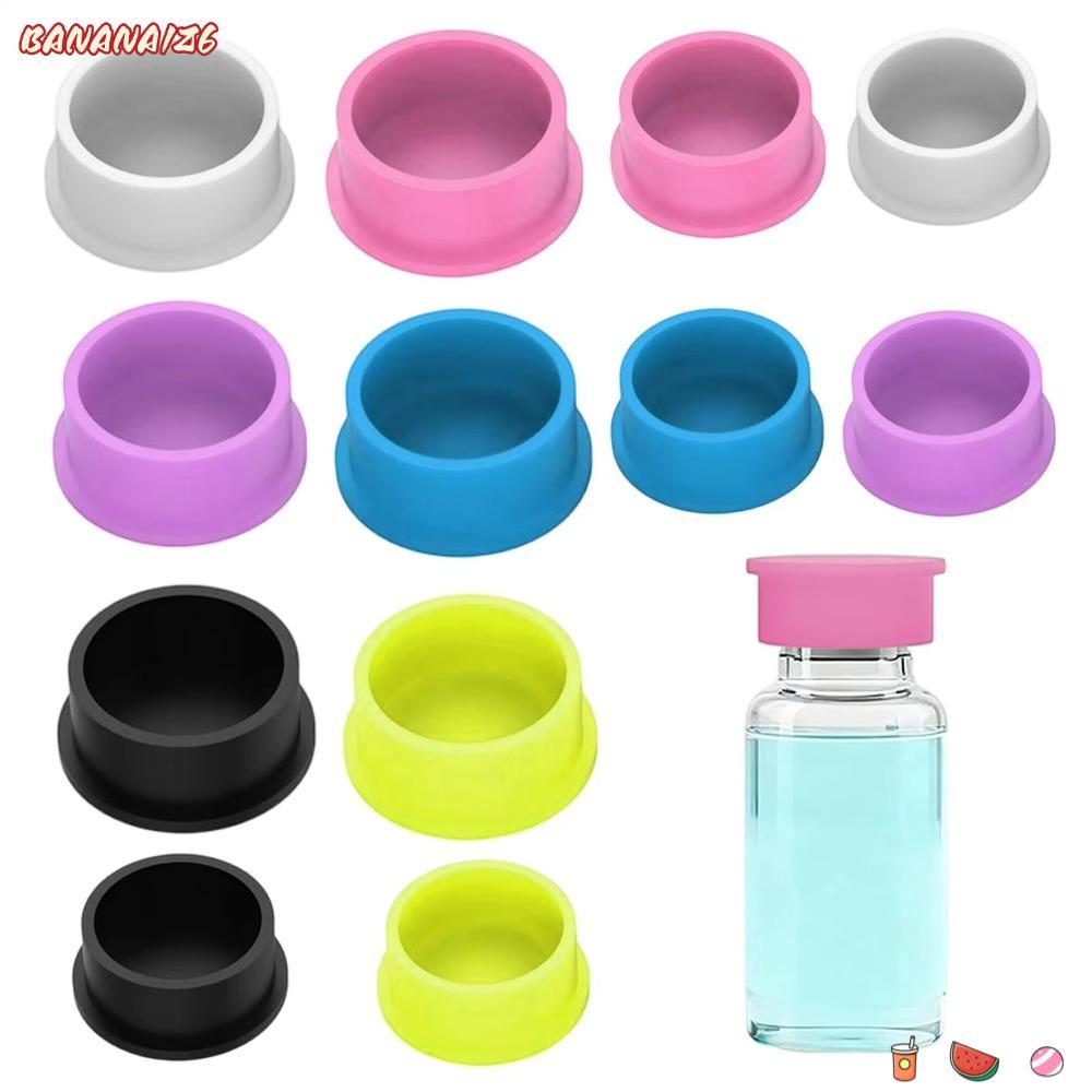 BANANA1Z6 6/12Pcs Glass Vial Caps, Leak Proof Evaporative Proof Vial Seal Covers,Reusable Silicone P