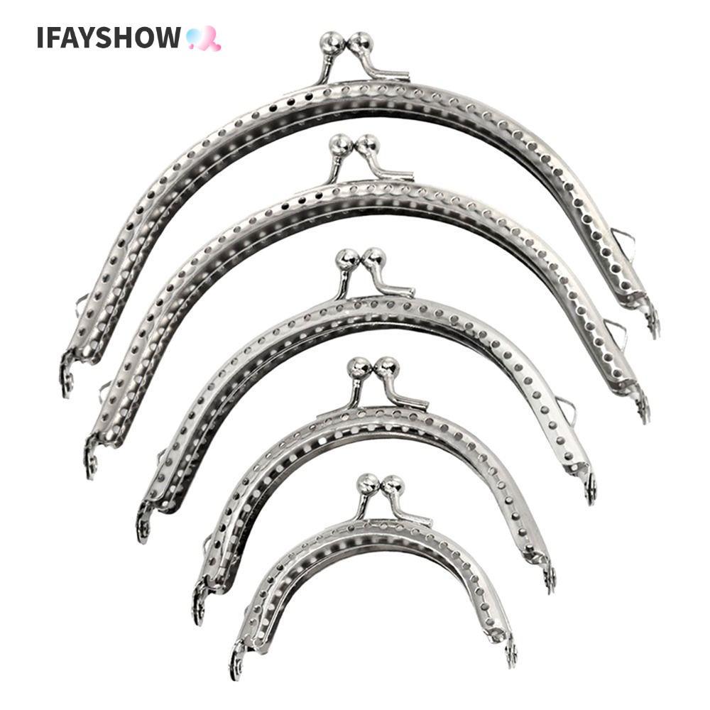 IFAYSHOW Purse Frame Kiss Clasp, Vintage Metal Purse Clasp Frame, Mini Bag Hardware Bag Frame Buckle