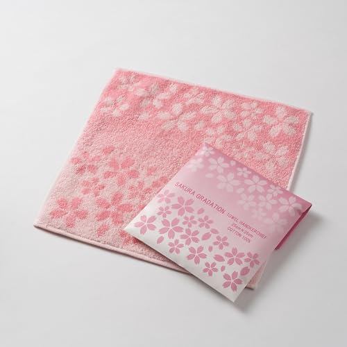 [Direct from Japan] Imabari Towel, Packaged Handkerchief Towel, SAGURA Cherry Blossom Gradient, 25cm