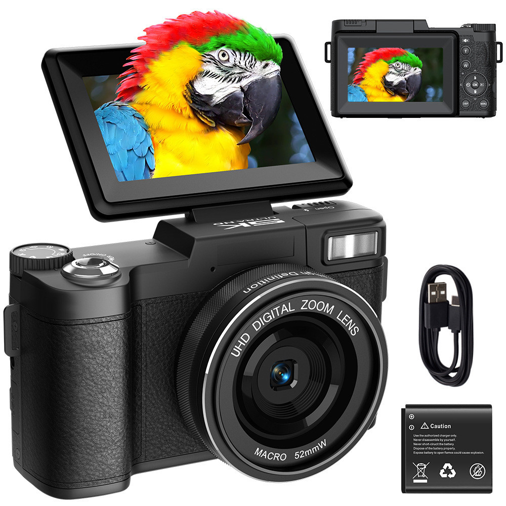 5K Flip Screen WIFI HD Digital Camera CCD Smart Beauty Selfie Filter vlog Micro กล้องเดี่ยว