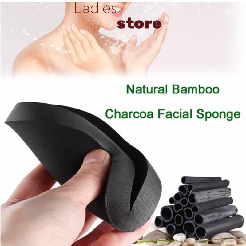KTH Bamboo Charcoal Face Clean Sponge Wood Fiber Face Wash Makeup Puff Hot